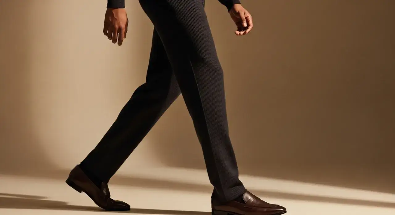 Zdjęcie Eleganckie spodnie z dzianiny - styl, komfort i idealne dopasowanie